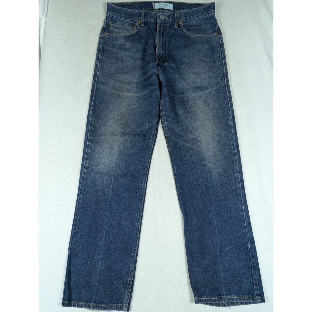 Levis 505 Regular Fit Jeans Mens 33 Medium Wash Blue Denim Made in‎ USA